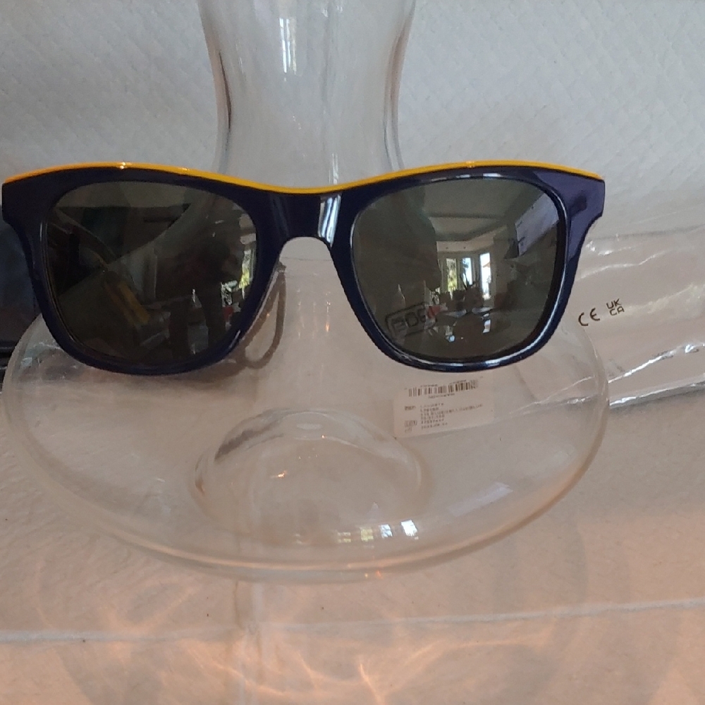 Authentic Lacoste Blue and Yellow Sunglasses